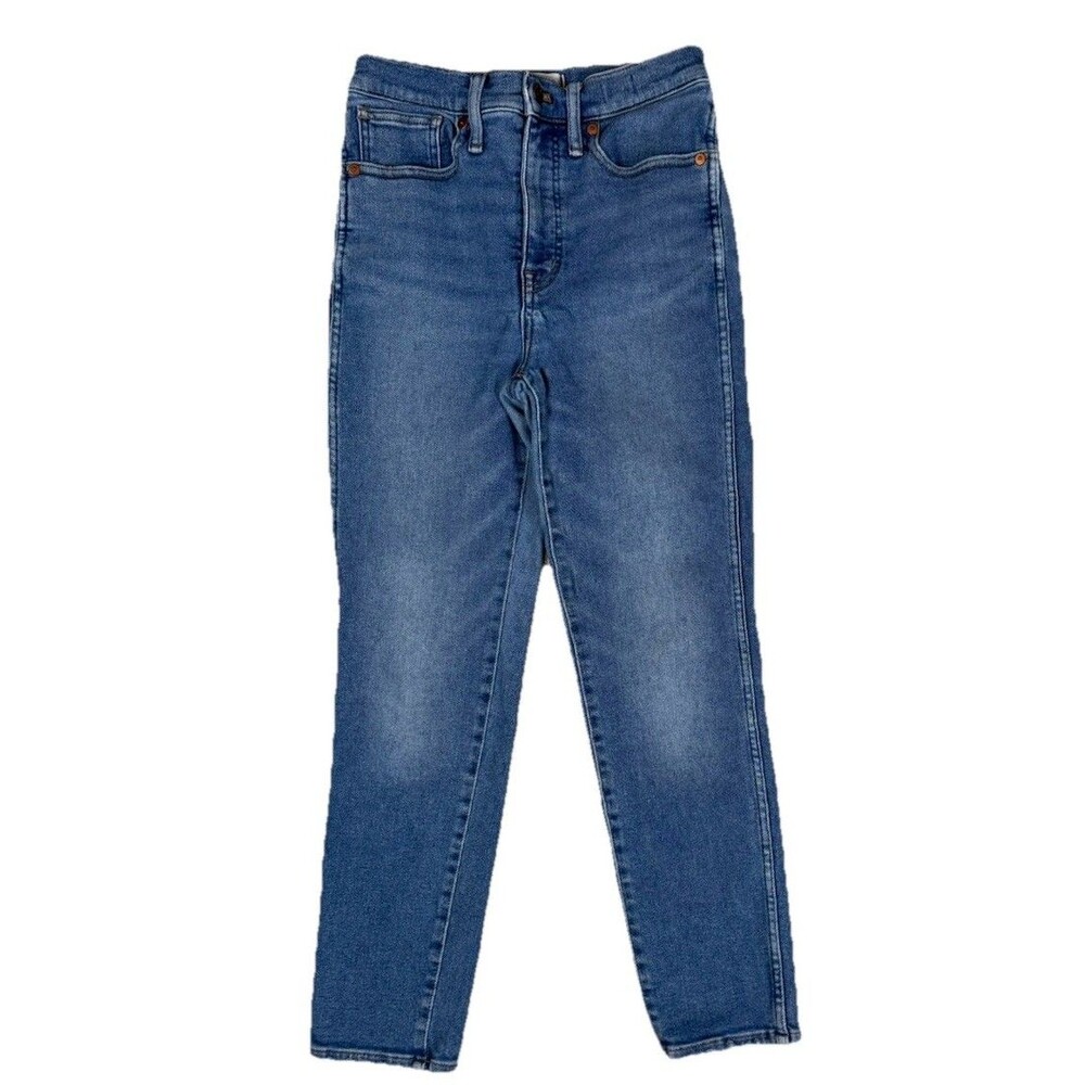 Madewell Jeans Womens Size 26 Stovepipe High‎ Rise Straight Crop Blue Denim